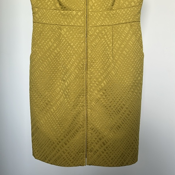 TAHARI ASL Women’s Zip Front Sheath Dress Size 8 P Mustard Gold - Picture 6 of 16